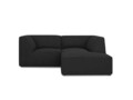 Coltar dreapta 3 locuri, Ruby, Micadoni Home, BL, 186x180x69 cm, poliester, negru