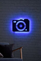 Decoratiune luminoasa LED, Camera, MDF, 60 LED-uri, Albastru