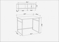 Birou, Retricy, Hussum, 90x60x75 cm, PAL, Aur/Antracit