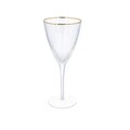 Pahar pentru vin Estella, Homla, 330 ml, sticla, transparent/auriu