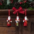 Set 3 globuri, Villeroy & Boch, Nostalgic Ornaments Santa Claus, 8 x 3.5 cm portelan premium, pictat manual