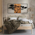 Decoratiune de perete, Acacia Tree, 50% lemn/50% metal, Dimensiune: 147 x 3 x 70 cm, Nuc negru