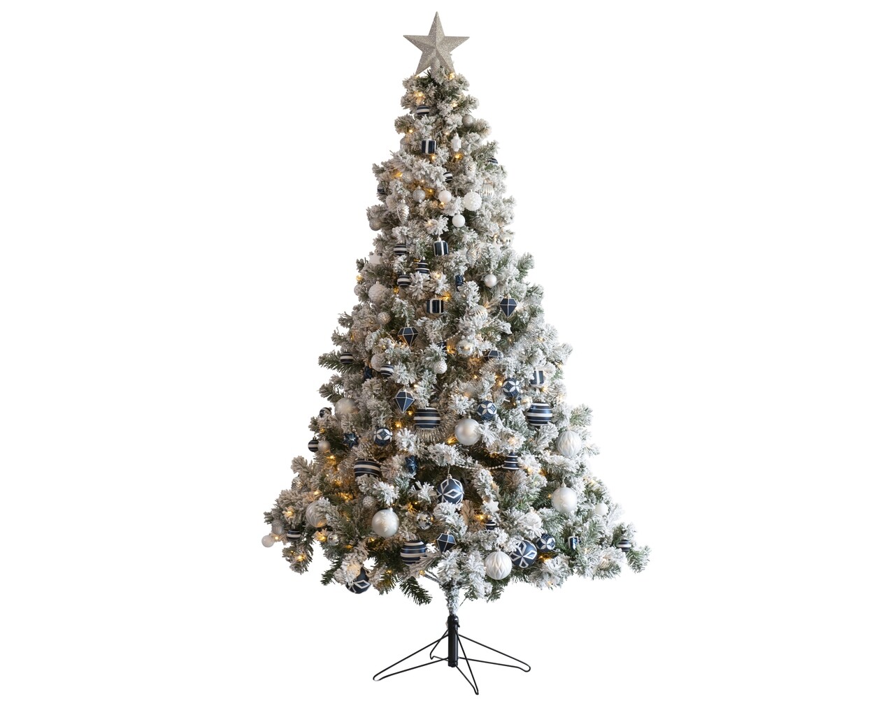 Brad Imperial Pine Cu Decoratiuni, Decoris, 117x180 Cm, 260 LED-uri, Alb/verde