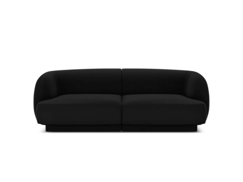 Canapea 2 locuri, Miley, Micadoni Home, BL, 184x85x74 cm, catifea, negru