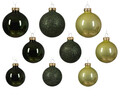 Cutie cu 21 globuri asortate Baubles, Decoris, Ø7 cm/Ø6 cm/Ø5 cm, sticla, verde