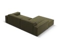 Coltar modular stanga 3 locuri, Jodie, Micadoni Home, BL, 224x166x70 cm, catifea, verde