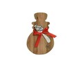 Platou pentru branzeturi cu cutit Snowman, Decoris, 19x21.5 cm, lemn de salcam, maro