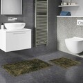 Set covorase de baie 2 piese, Alanur Home, COTTONKT000187, Bumbac, Verde