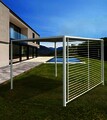 Pavilion pentru gradina cu prelata glisanta Gazebo, Bizzotto, 300 x 360 cm, aluminiu/poliester, alb