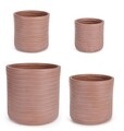 Set ghivece pentru exterior 4 piese Tressage, Bizzotto, Ø43 x 43 cm, fibra de sticla si argila, teracota