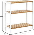 Raft de depozitare multifunctional Vasagle, 60x26x66 cm, bambus, natural/alb