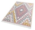 Covor Kilim cu 2 fete, Arya 08 Pink/Yellow, Baketo, 100% bumbac reciclat, 120x180 cm