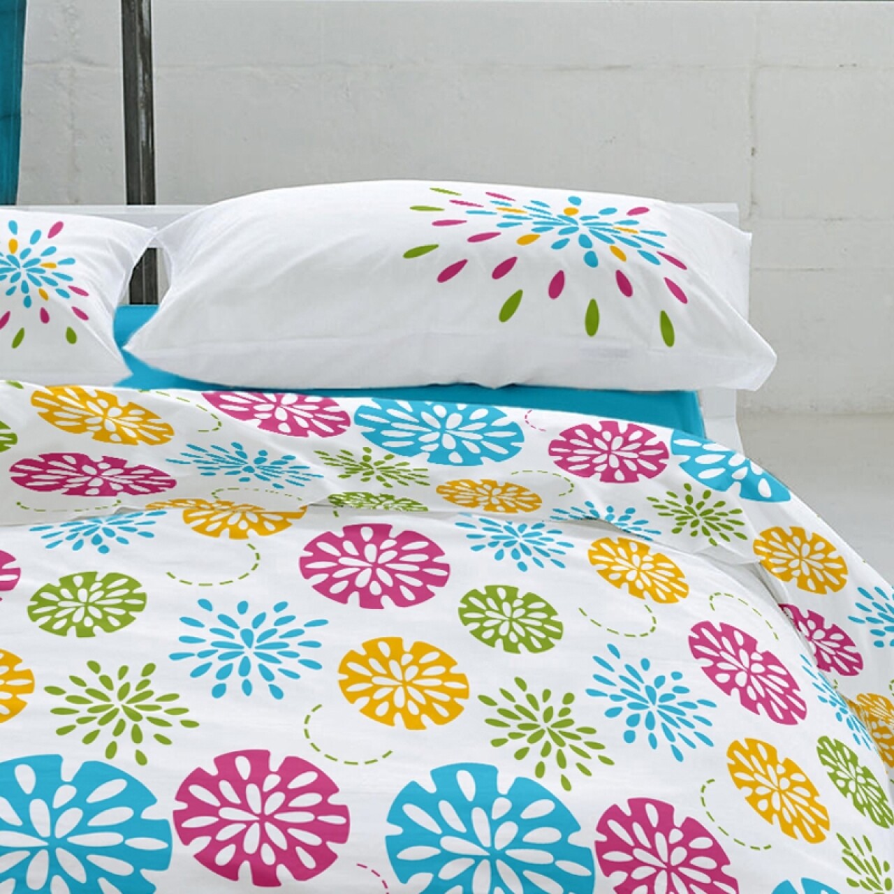 Lenjerie De Pat Dubla King Size Fiesta V.1, 4 Piese, 240 X 250 Cm, 100% Bumbac, Multicolora