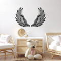 Decoratiune de perete, Angel Wings, Metal, 48 x 65 cm, 2 piese, Negru