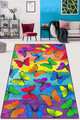 Covor de hol, Colorato Farfalle Djt, 80x100 cm, 50% catifea/50% poliester, Multicolor