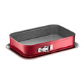 Forma de tort cu invelis Non-stick Cherry, Ambition, 39.2x28x8.5 cm, otel, gri/rosu