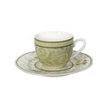 Set 2 cesti cu farfurie pentru cafea Limoni, Brandani, 50 ml, portelan New Bone China