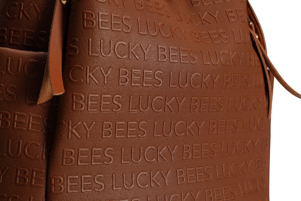 Rucsac, Lucky Bees, 359 v3 Tan, piele ecologica, maro - 2 | YEO