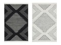 Covor Kilim cu 2 fete, Arya 15 Black, Baketo, 100% bumbac reciclat, 120x180 cm