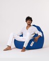 Fotoliu puf, Bean Bag, Ferndale Premium XXL, 115 x 130 cm, poliester impermeabil, albastru