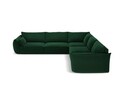 Coltar simetric 7 locuri, Kaelle, Micadoni Home, BL, 286x286x85 cm, catifea, verde bottle