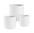 Set ghivece pentru exterior 3 piese Pyramid, Bizzotto, Ø44 x 44 cm, fibra de sticla, alb