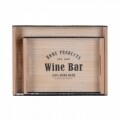 Set 2 tavi servire Wine Bar, 39 x 29 x 5 cm si 33x24x5 cm, lemn/metal, natur/negru