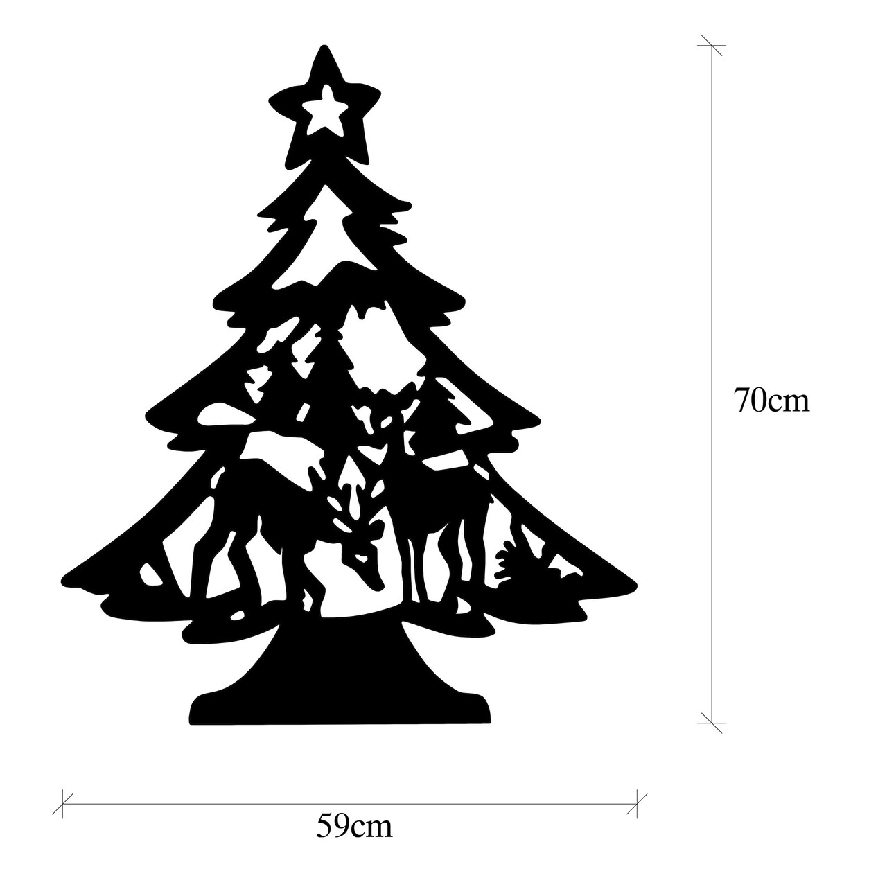 Decoratiune de luminoasa XMASBLACK-024, Tanelorn, 59x70 cm, metal, negru - 2 | YEO