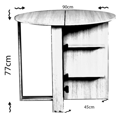 Masa pliabila, Comforty, Middle, 90x77x45 cm, Maro