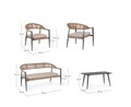 Set mobilier pentru gradina/terasa 4 piese Jandia, Bizzotto, aluminiu/poliester impermeabil, antracit/natural