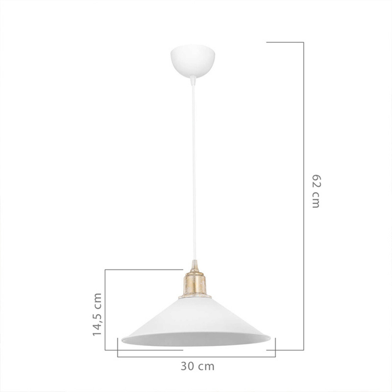 Lustra PWL-0964, Pakoworld, 30x30x62 cm, 1 x E27, PVC/ABS, alb