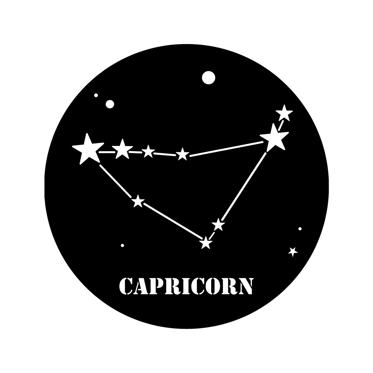 Decoratiune de perete, Caprıcorn Horoscope, Metal, Dimensiune: 48 x 48 cm, Negru - 1 | YEO