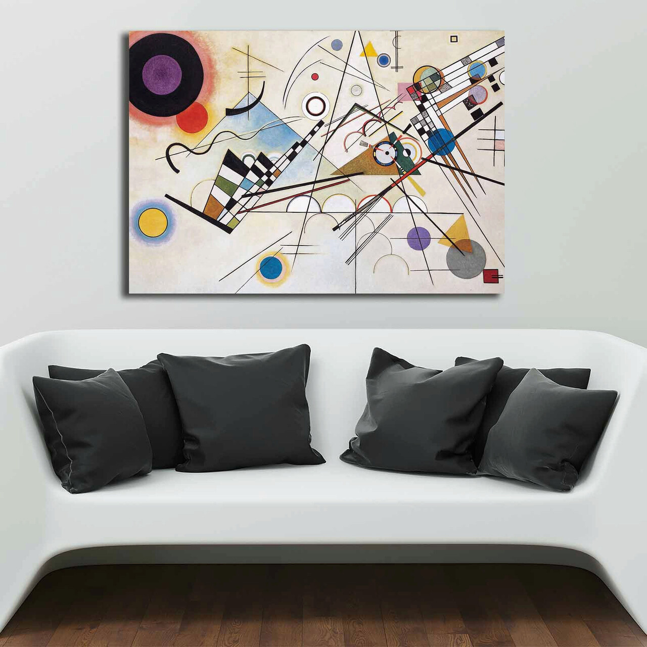 Tablou decorativ, 70100KANDINSKY006, Canvas, Lemn, Multicolor