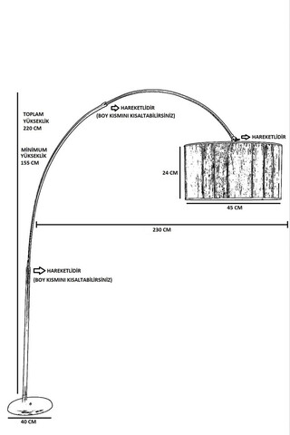 Lampadar, Luin, 534LUN4253, Metal, Maro