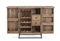 Dulap bar living / bufet Elmer, Bizzotto, 80x48x99 cm, otel/lemn de salcam