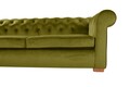 Canapea extensibila Oxford Chesterfield, 88x216x75 cm, 3 locuri, Olive