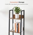 Biblioteca cu 4 rafturi Vasagle Ladder, 33.8x30x140 cm, PAL/otel, maro/rustic