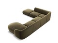 Coltar panoramic stanga 6 locuri, Miley, Micadoni Home, BL, 327x245x74 cm, catifea, verde