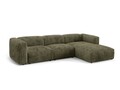 Coltar modular dreapta 3 locuri, Martina-212, Micadoni Home, 332x176x75 cm, velur, verde muschi