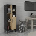 Dulap multifunctional, Olivia, Ephesus, 50x138.6x29.6 cm, PAL , Stejar safir / negru