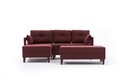 Coltar extensibil pe stanga Comfort, Balcab Home, 205x80x80 cm, lemn, rosu