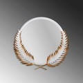 Oglinda decorativa, Palm Mirror M, Metal, Dimensiune: 48 x 45 cm, Maro/Alb