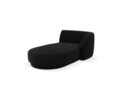 Sezlong living dreapta 2 locuri, Miley, Micadoni Home, BL, 155x92x74 cm, catifea, negru