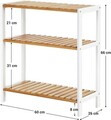 Raft de depozitare multifunctional Vasagle, 60x26x66 cm, bambus, natural/alb