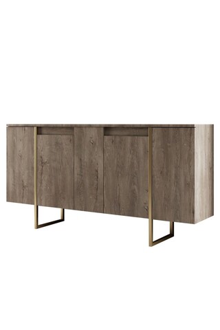 Consola, Bexley, Luxe, 160x35x80 cm, PAL, Nuc / Aur