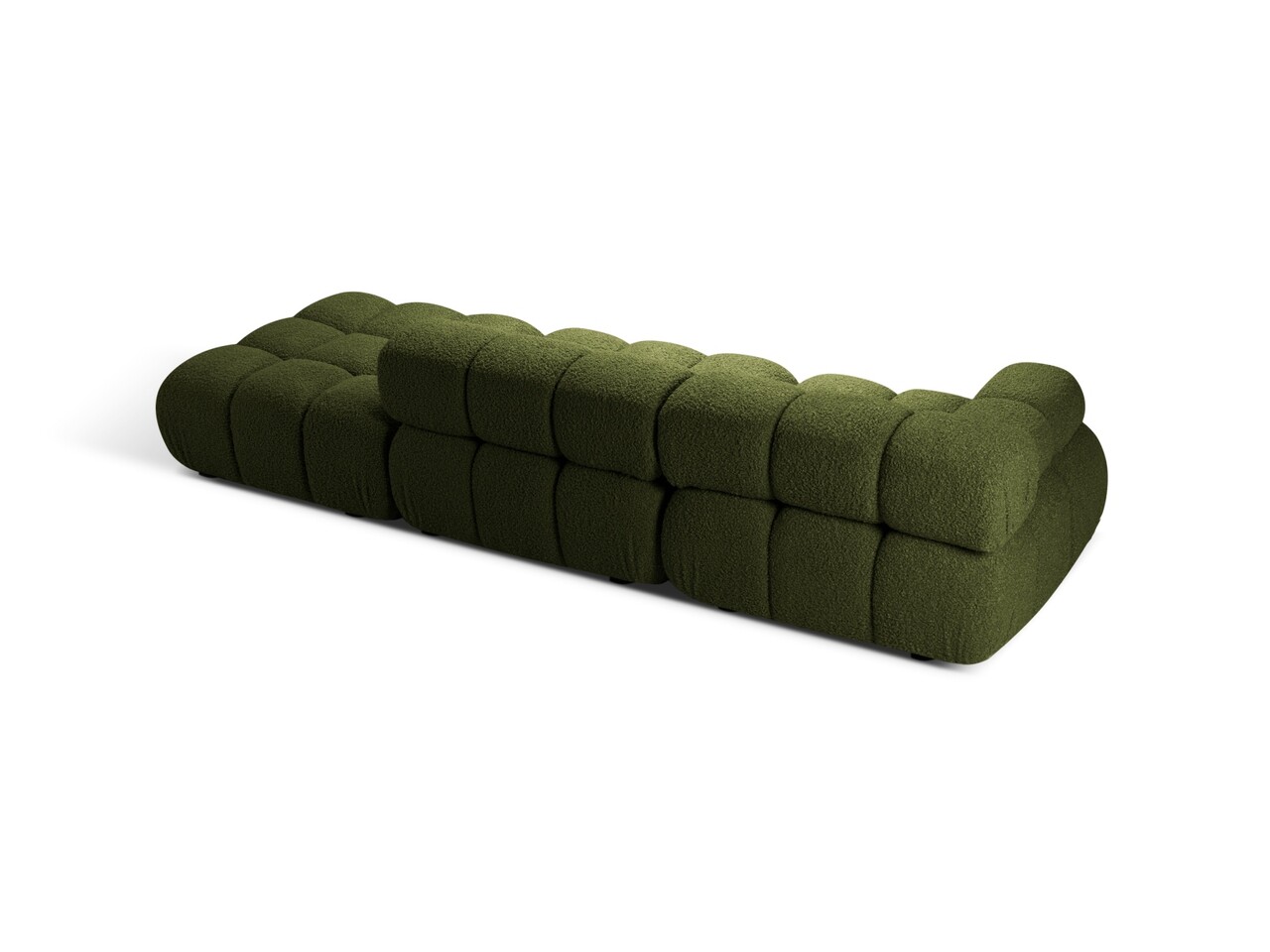 Canapea modulara 4 locuri cotiera stanga, Bellis-213, Micadoni Home, 282x94x70 cm, tesatura boucle, verde - 1 | YEO