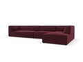 Coltar dreapta 5 locuri, Ruby, Micadoni Home, BL, 366x180x69 cm, piele ecologica, bordo