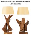 Lampa de masa Teak, Mauro Ferretti, 1 x E27, 40W, 35x80 cm, tec reciclat, lucrat manual, model unicat, maro