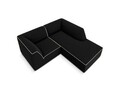 Coltar dreapta 3 locuri, Ruby, Micadoni Home, BL, 186x180x69 cm, tesatura chenille, negru/bej