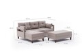 Coltar extensibil pe stanga Comfort, Balcab Home, 205x80x80 cm, lemn, crem